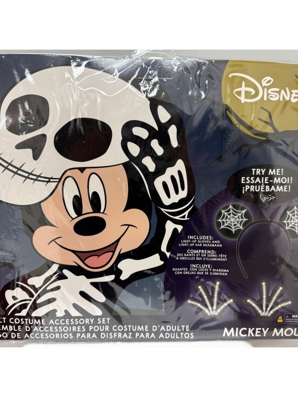 Disney Mickey Mouse Adult Skeleton Costume Accessory Set Halloween Light Up